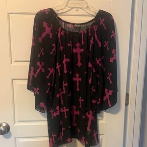 Charming Black and Pink Women's Tunic